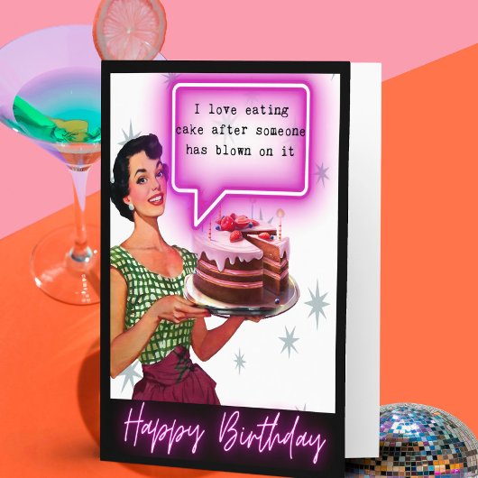 Carte Funny Retro Birthday Card Best Friend-Sassy -Blow