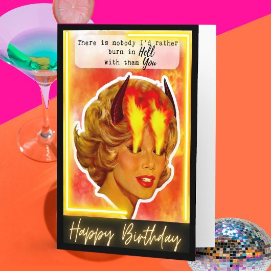 Carte Funny Retro Birthday Card Best Friend-Sassy - Burn