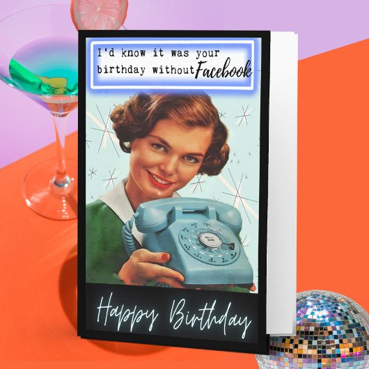 Carte Funny Retro Birthday Card Best Friend-Sassy-Facebo