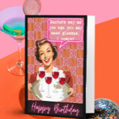 Carte Funny Retro Birthday Card Best Friend-Sassy-Glass