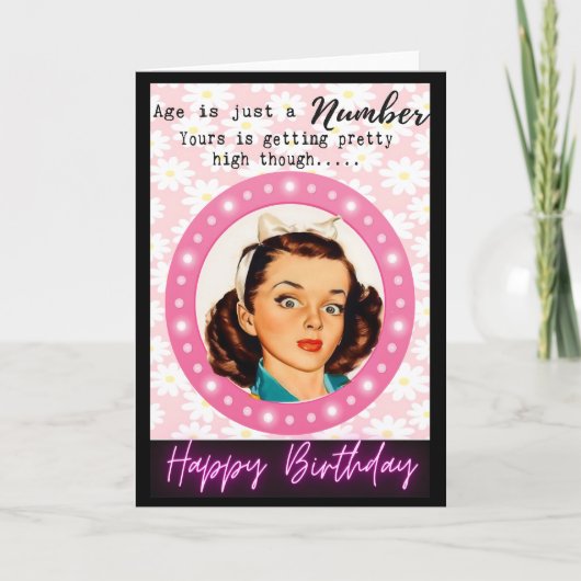 Carte Funny Retro Birthday Card Best Friend-Sassy-Number (Devant)