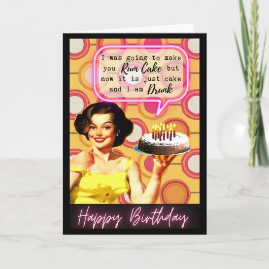 Carte Funny Retro Birthday Card Best Friend-Sassy-Rum (Devant)