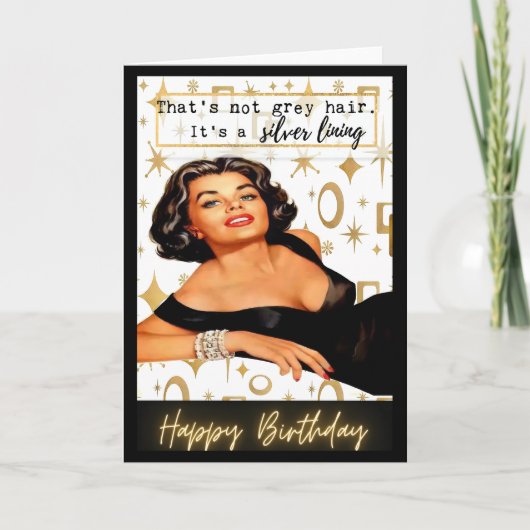 Carte Funny Retro Birthday Card Best Friend-Sassy-Silver (Devant)