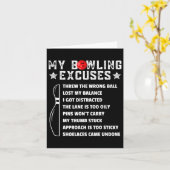 Carte Funny Retro Bowling Excuses Pour Ligue Night Bowle (Fleur jaune)