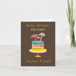 Carte Funny Retro Champignons Pun Cute Fungi Anniversair