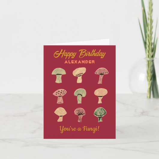 Carte Funny Retro Champignons Pun Cute Fungi Anniversair (Devant)