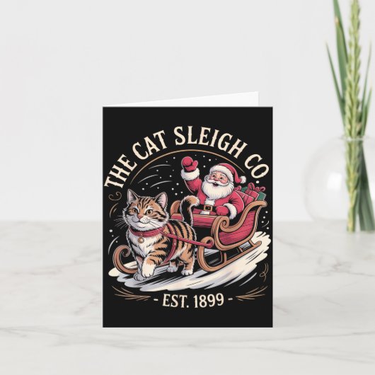 Carte Funny Retro Christmas Cat (Devant)