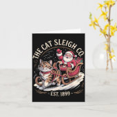 Carte Funny Retro Christmas Cat (Fleur jaune)