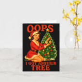 Carte Funny Retro Christmas Oops I Got Another Tree (Fleur jaune)