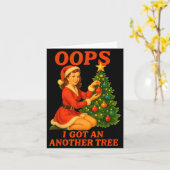 Carte Funny Retro Christmas Oops I Got Another Tree  (Fleur jaune)