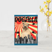 Carte Funny Retro Japanese Dogzilla Soft Coated Wheaten  (Fleur jaune)