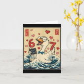 Carte Funny Retro Japanese Goose Teacher 6 7 Meme Valent (Fleur jaune)