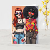 Carte Funny Retro Joyeux anniversaire (Fleur jaune)