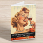 Carte Funny Retro les années 50 dit Thérapeute<br><div class="desc">Cette conception a été créée par art numérique. Elle peut être personnalisée dans la zone fournir ou customiser en choisissant le clic pour customiser une autre option et en changeant le nom, les initiales ou les mots. Vous pouvez également modifier la couleur et le style du texte ou supprimer le...</div>