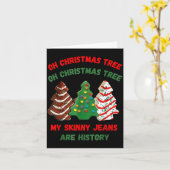 Carte Funny Retro Oh Christmas Tree My Skinny Jeans Are (Fleur jaune)