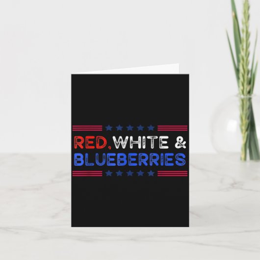 Carte Funny Retro Red, White And Blueberries Patriot (Devant)