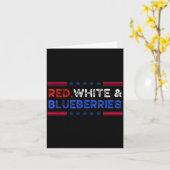 Carte Funny Retro Red, White And Blueberries Patriot (Fleur jaune)