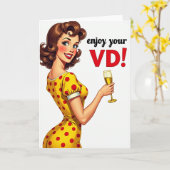 Carte Funny Retro Valentines Day Card (Fleur jaune)
