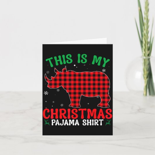 Carte Funny Rhino Christmas Pj Pajama Men Women Pj For F (Devant)