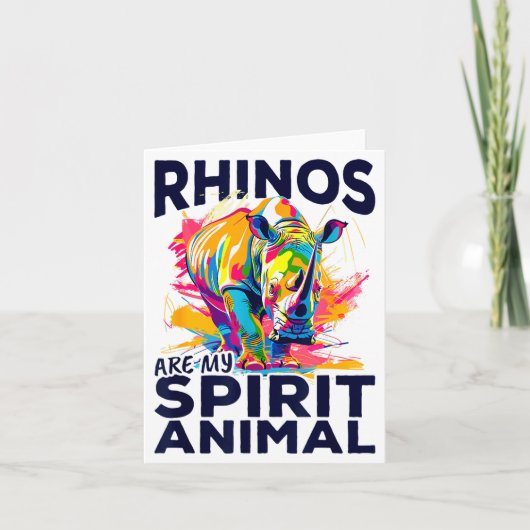 Carte Funny Rhino Rhinozeros Animal Rhinos Are My Srit A (Devant)