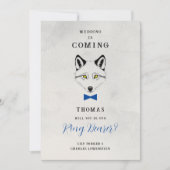 Carte Funny Ring Bearer Blue Bow Tie Wedding Proposal (Devant)