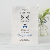 Carte Funny Ring Bearer Blue Bow Tie Wedding Proposal (Debout devant)