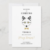 Carte Funny Ring Bearer Gold Bow Tie Wedding Proposal (Devant)