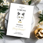 Carte Funny Ring Bearer Gold Bow Tie Wedding Proposal