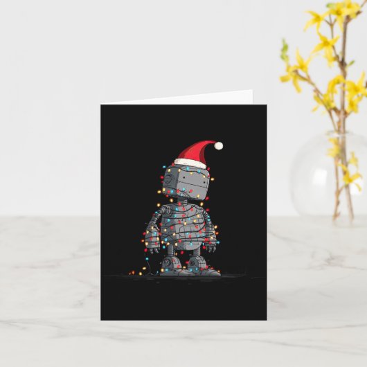 Carte Funny Robot Christmas Graphics Lights Lover Long S (Fleur jaune)