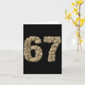 Carte Funny Rock Hyrax Awawa 6 7 Meme Six Seven Love  (Fleur jaune)