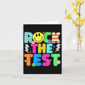 Carte Funny Rock The Test Test Day Professeur étudiant M (Fleur jaune)