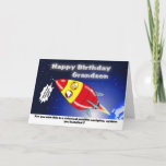 Carte Funny Rocket Birthday Grandson<br><div class="desc">Now here is a great way to send a personel message with this Funny Space ship Happy Birthday Grandson card, </div>
