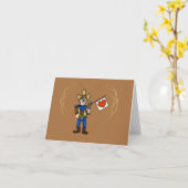 Carte Funny Romantique Cowboy Lover Card (Fleur jaune)