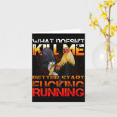 Carte Funny Rooster Fight  (Fleur jaune)