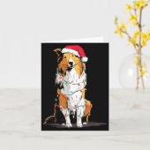 Carte Funny Rough Collie Christmas Graphics Dog Lights L (Fleur jaune)