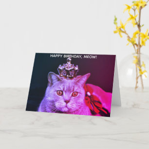 Carte Funny Royal Chat Joyeux anniversaire
