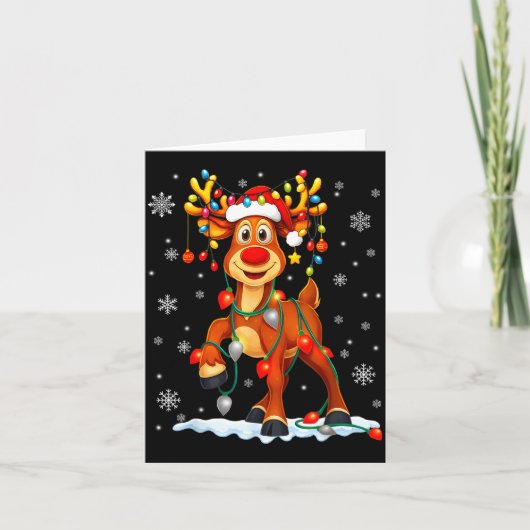 Carte Funny Rudolph Reindeer Pjs Pajamas Christmas Men W (Devant)