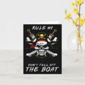 Carte Funny Rule #1 Don't Fall Off The Boat Cruise Rate (Fleur jaune)