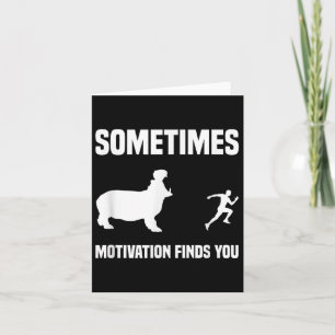 Carte Funny Running Chemise Sport Runner Hippo Motivatio