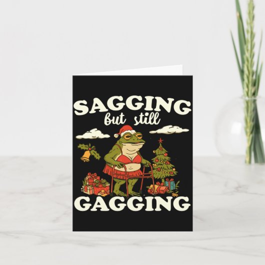 Carte Funny Sagging But Still Gagging Santa Frog Meme Ch (Devant)