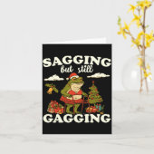 Carte Funny Sagging But Still Gagging Santa Frog Meme Ch (Fleur jaune)