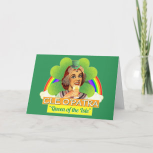 Carte Funny Saint Patrick's Day Cleopatra Pun irlandais