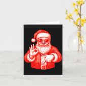 Carte Funny Santa 6 7 Meme Design _ Christmas Math Humor (Fleur jaune)