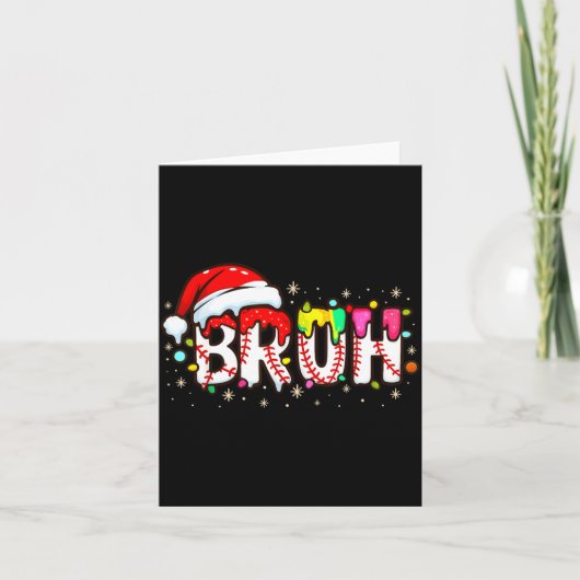 Carte Funny Santa Bruh Baseball Christmas Xmas Meme Paja (Devant)