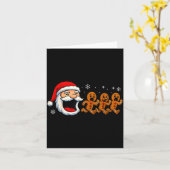 Carte Funny Santa Chasing Gingerbread Christmas Cookie  (Fleur jaune)