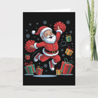 Carte Funny Santa Cheering Cheerleading Christmas Xmas P