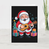 Carte Funny Santa Christmas Design Ukulele Holiday Xmas (Devant)
