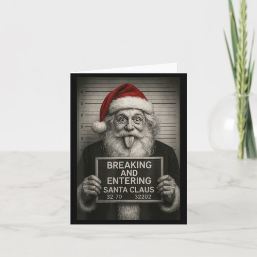 Carte Funny Santa Claus Mugshot Christmas – Santa Xmas (Devant)