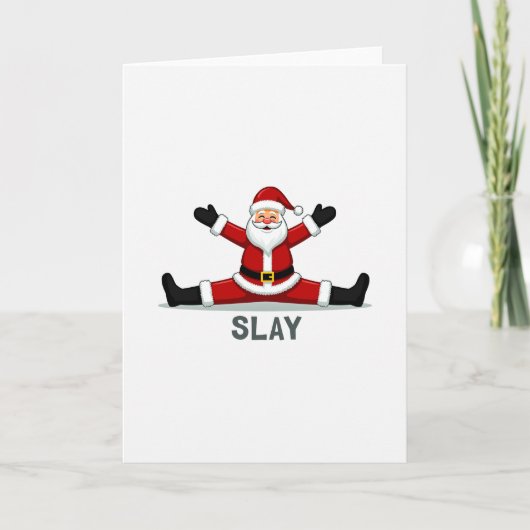 Carte Funny Santa Claus Slay Christmas Card Internet Mem (Devant)