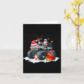 Carte Funny Santa Clause Riding Monster Red Truck Xmas T (Fleur jaune)